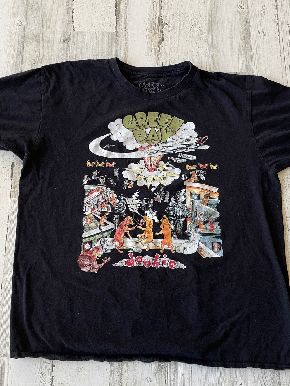 Green Day Dookie Black Graphic Tee L GUC